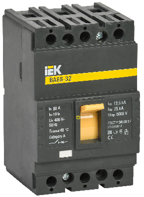 Выключатель автоматический трехполюсный ВА88-32 80А 25кА РЭ800А