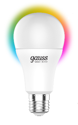 Лампа светодиодная умная LED 10 Вт 1055 Лм 2700-6500К E27 A60 RGBW +изм.цвет.темп.+диммирование управление по Wi-Fi Smart Home Gauss