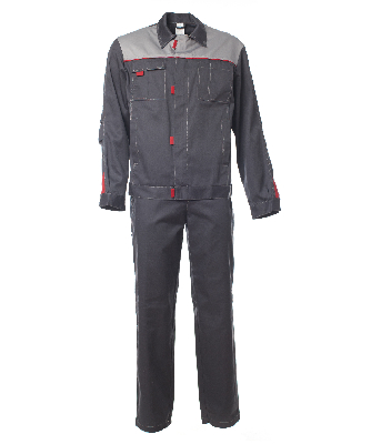 Костюм Фаворит летний куртка ткань, брюки, темно-серый с серым 52-54 104-108.170-176