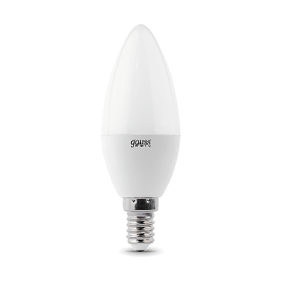 Лампа светодиодная LED 7 Вт 450 лм 3000К AC180-240В E14 свеча теплая (промоупаковка 3 лампы) Elementary Gauss