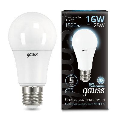Лампа светодиодная LED 16 Вт 1520 Лм 4100К белая Е27 A60 Black Gauss