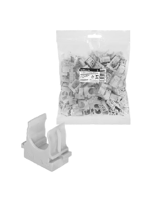 Крепеж-клипса для трубы 16 мм для прямого монтажа 100 шт. серая TDM