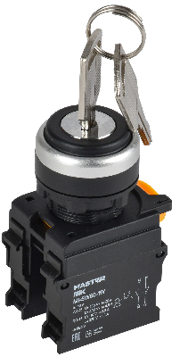 Переключатель с ключом 2 полож. 1NO+1NC чёрный MASTER IEK