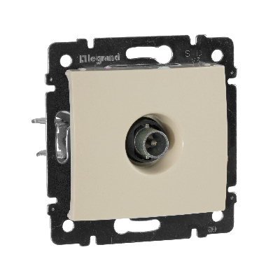 VALENA Розетка телевизионная TV проходная в рамку слоновая кость 14дБ