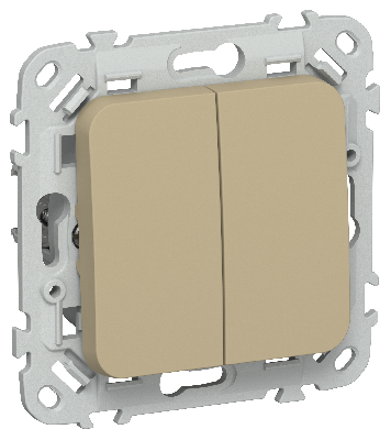 FLITE Выключатель 2-клавишный 10А ВС12-1-0-ФлХ хаки IEK