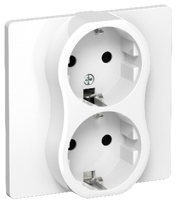 FLITE Розетка 2-местная с заземлением без защитных шторок 16А в сборе РС12-0-К-ФлБ белый IEK