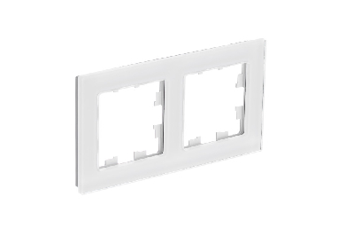 ATLASDESIGN NATURE 2-постовая РАМКА, НАТУРАЛЬНОЕ СТЕКЛО, БЕЛЫЙ