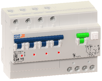 Выключатель автоматический дифференциального тока АВДТ с защитой от сверхтоков 4П 63А 30мА AC OptiDin VD63-42C63-A-УХЛ4
