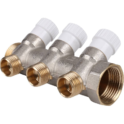 Коллектор распределительный 1', 3 отвода 1/2'