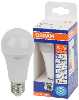 Лампа светодиодная LED 15Вт Е27 4000К 1521Лм груша 220В (замена 150Вт) OSRAM