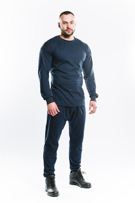 Бельё нательное термостойкое мужское (фуфайка+кальсоны) для защиты от термических рисков электрической дуги 12 кал/см2 БНТм 616W цвет темно-синий, р. 104-108/182-188