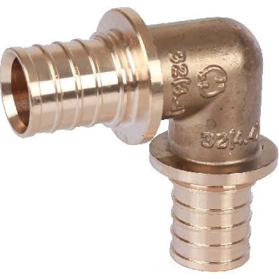 Угольник 32 90 град. аксиальный, латунь