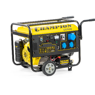 Генератор GG7501E (6/6,5кВт 15лс 25л 12В 83,3кг, электро стартер, счетчик, колеса)