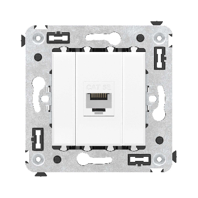 Avanti Компьютерная розетка RJ-45 без шторки в    стену, кат.5е одинарная,Белое облако