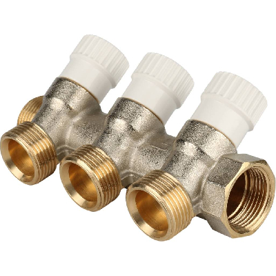 Коллектор распределительный 3/4', 3 отвода 3/4'ЕК