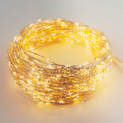 Гирлянда светодиодная Роса 50 м 500 светодиодов Теплый Пульт ДУ в/к прозрачный провод ULD-S5000-500/DTA/RC WARM WHITE IP44 DEW