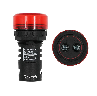 Лампа ADDS 22мм красная LED 220В