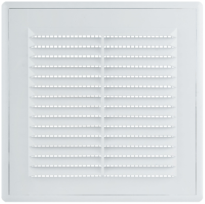 Решетка вентиляционная, пластиковая, 150x150 мм, съемная, с сеткой