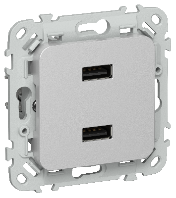 FLITE Розетка USB A+A 3,1А РЮ-2-ФлА алюминий IEK