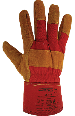 Перчатки спилковые комбинированные с усиленным наладонником  на флисовой подкладке ArmProtect SK320. р.10