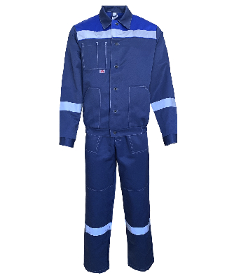 Костюм Енисей летний куртка ткань, полукомбинезон, цвет темно-синий с васильком размер 48-50, 96-100, 82-188