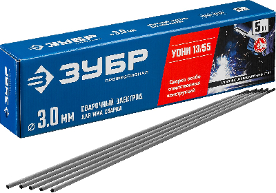 Электроды УОНИ 13/55 с основным покрытием, d 3.0x350 мм, 5 кг в коробке, Профессионал.