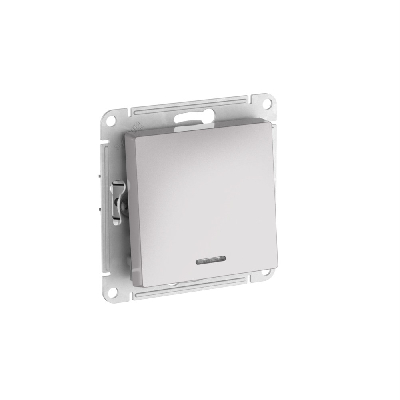 ATLASDESIGN 1-клавишный ВЫКЛЮЧАТЕЛЬ с подсветкой ,сх.1а, 10АХ, быстрозажимные клеммы,АЛЮМИНИЙ