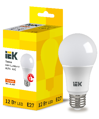 Лампа LED ALFA A60 груша 12Вт 230В 3000К E27 IEK
