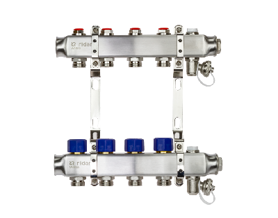 Коллекторная группа SSM-5R set 5 контуров 1' x 3/4' с термостатическими клапанами и кронштейнами