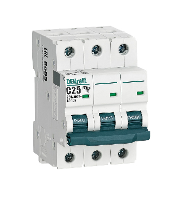 Выключатель автоматический 3P кривая C 25A 10кА ВА-105