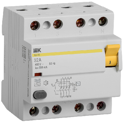 Выключатель дифференциального тока (УЗО) 4п 32А 300мА ВД1-63 АС(Электромеханическое)