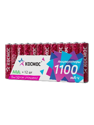 Аккумулятор R03 (ААА) 1100mAh Ni-Mh 12 шт в спайке