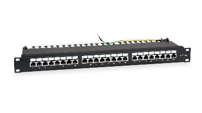 Патч-панель 19''''(1U) 24 порта RJ-45 полностью экранированная категория 5e Dual IDC цвет черный WRline ''''