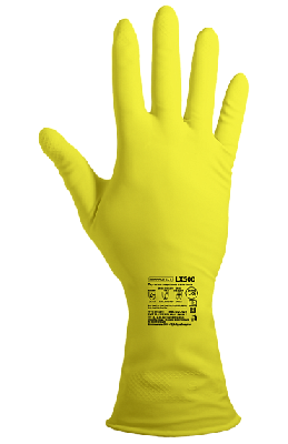 Перчатки химостойкие латексные с внутренним хлопковым напылением, толщина 0,35 мм,  желтые ArmProtect LX500,  р.XL (10)