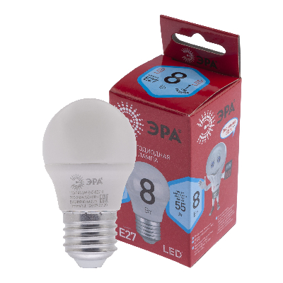 Лампа светодиодная LED 8 Вт 640Лм 4000К шар нейтральный E27 220-240В LED P45-8W-840-E27 Red Line