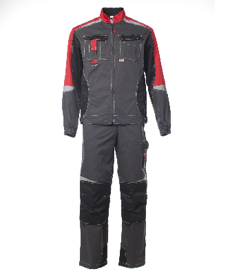 Костюм мужской ФОРМУЛА, куртка/полукомбинезон, цвет темно-серый/красный/чёрный, р. 56-58/170-176