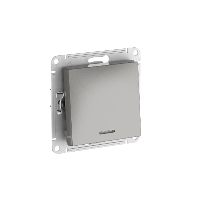 ATLASDESIGN 1-клавишный ВЫКЛЮЧАТЕЛЬ с подсветкой ,сх.1а, 10АХ, быстрозажимные клеммы,сТАЛЬ