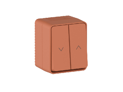 AtlasDesign PROFI IP54 2-клавишный ВЫКЛЮЧАТЕЛЬ ДЛЯ ЖАЛЮЗИ, 2хсх.4, ТЕРРАКОТОВЫЙ