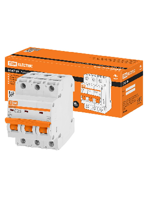 Выключатель автоматический ВА47-29 трехполюсной 25А 4,5кА характеристика С