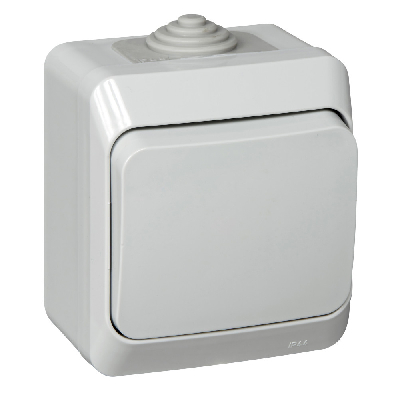 ЭТЮД Выключатель одноклавишный наружный IP44 серый