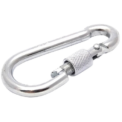 Карабин пожарный М8 DIN5299D c фиксатором оцинкованный