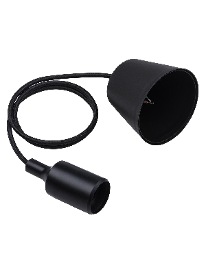 Патрон пластиковый Е27 с подвесом 1 м черный