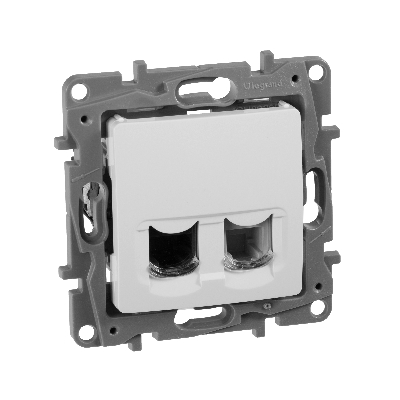 ETIKA Розетка телефонная+компьютерная RJ11+RJ45 категория 5 UTP белая