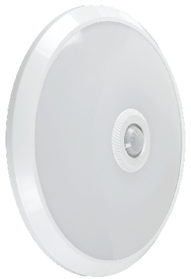 Светильник светодиодный ДБП-12w 4000К 960Лм с датчиком и аккумулятором 1ч IP20 круглый пластиковый белый