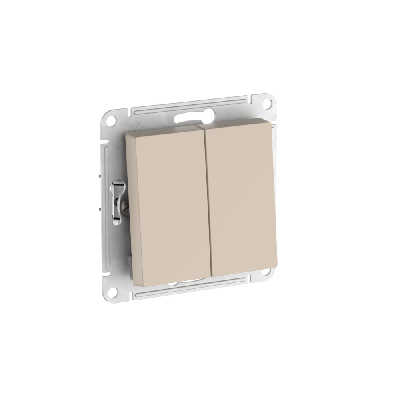 ATLASDESIGN 2-клавишный ВЫКЛЮЧАТЕЛЬ, сх.5, 10АХ, быстрозажимные клеммы, ПЕСОЧНЫЙ