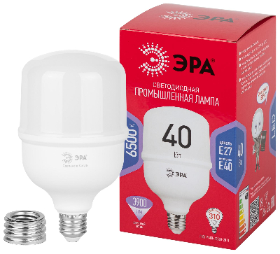 Лампа светодиодная LED 40 Вт 3900Лм 6500К T100 холодный E27/E40 (переходник) 150-275В LED POWER T100-40W-6500-E27/E40 Red Line
