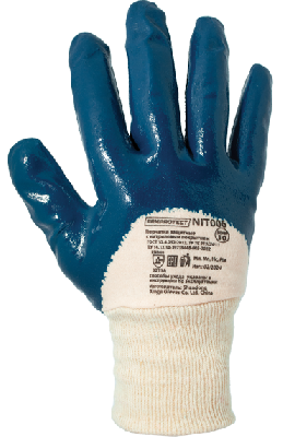 Перчатки защитные на х/б основе с облегченным частичным нитриловым покрытием с манжетой ArmProtect NIT006 р.9