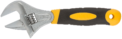 Ключ разводной ''Гранд'', CrV, узкие губки, шкала, увеличенный захват, прорезиненная ручка 200 мм (40 мм)