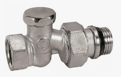 Прямой отсечной клапан 1/2', хромированный, отвод с герметичной прокладкой.