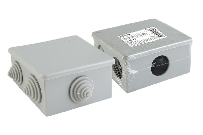 Распаячная коробка ОП 80х80х40мм, крышка, IP44, 6 вх. инд. штрихкод